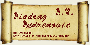 Miodrag Mudrenović vizit kartica